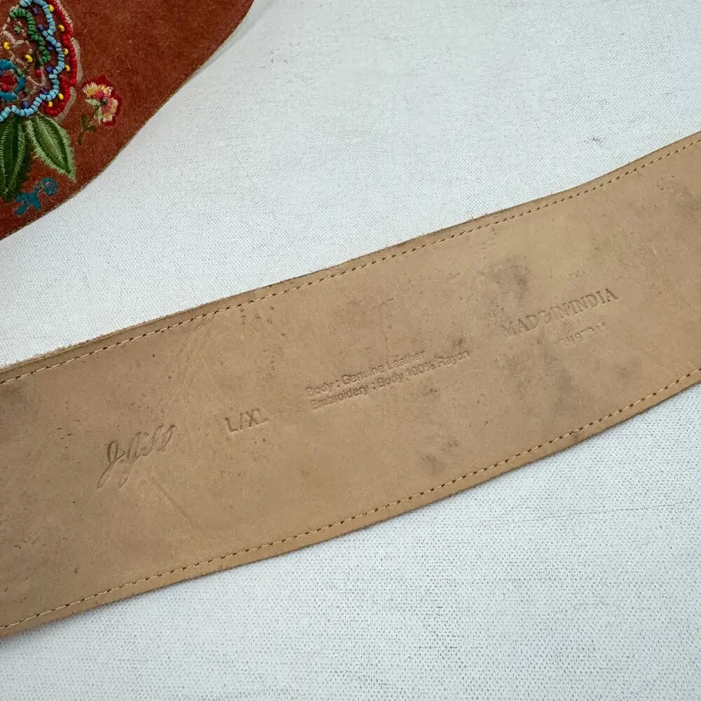 J. Jill Beaded & Embroidered Wide Suede Belt
